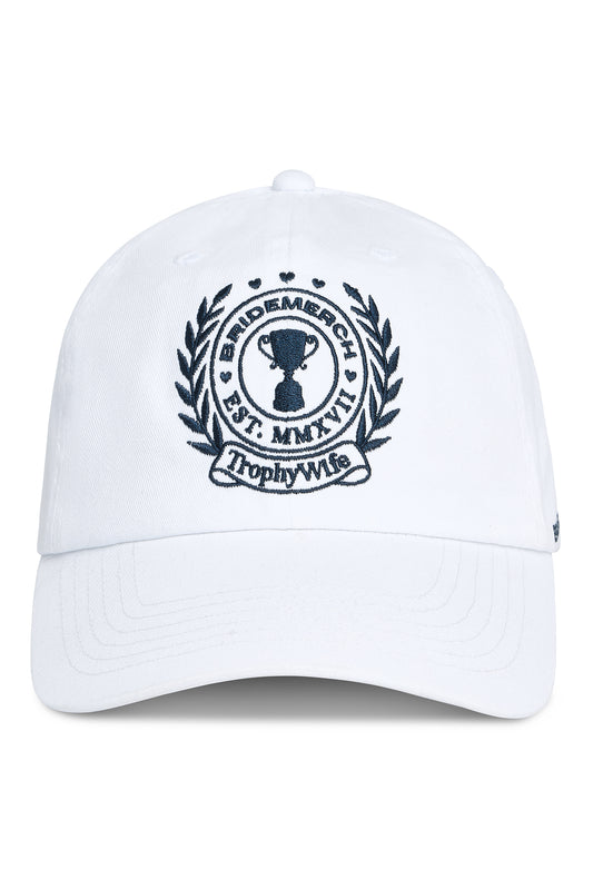 TROPHY WIFE CREST DAD HAT WHITE