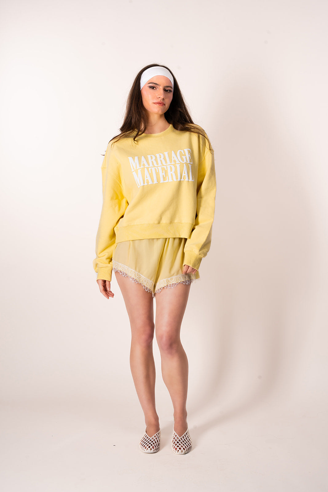 MARRIAGE MATERIAL™ CROP CREW YELLOW
