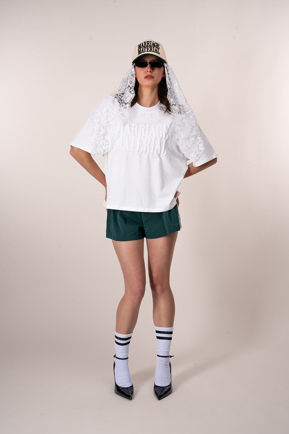 MARRIAGE MATERIAL™ Crop Crew White