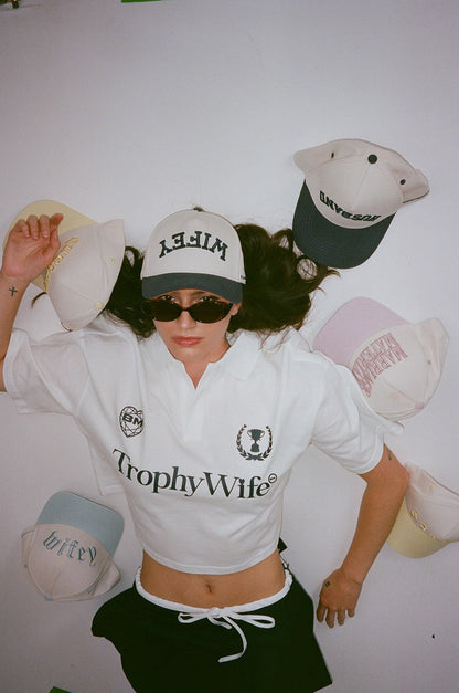 Wifey Collegiate Trucker Hat – Cream/Navy