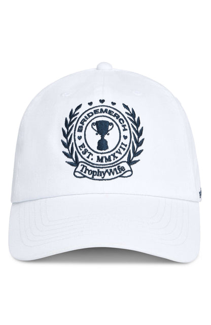 TROPHY WIFE CREST DAD HAT WHITE