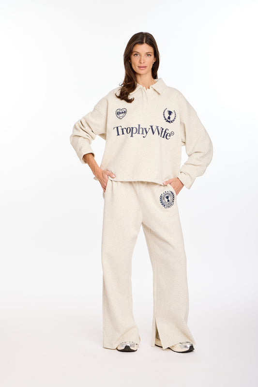TROPHY WIFE LS FLEECE BOXY RUGBY