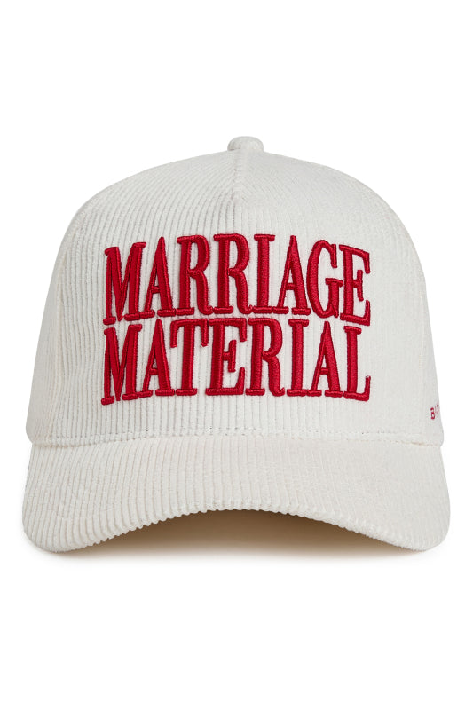 MARRIAGE MATERIAL™ WHITE CORDUROY TRUCKER