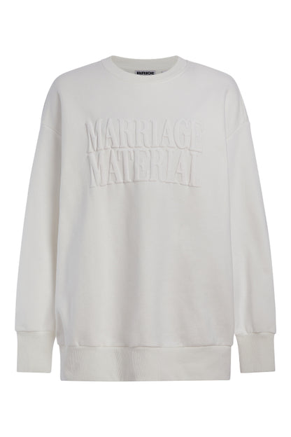 MARRIAGE MATERIAL™ OVERSIZE CREWNECK (WHITE)