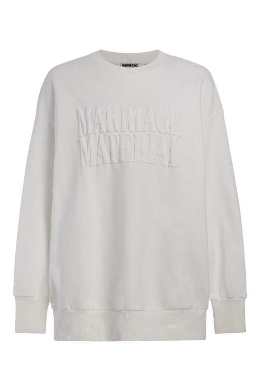 MARRIAGE MATERIAL™ OVERSIZE CREWNECK (WHITE)