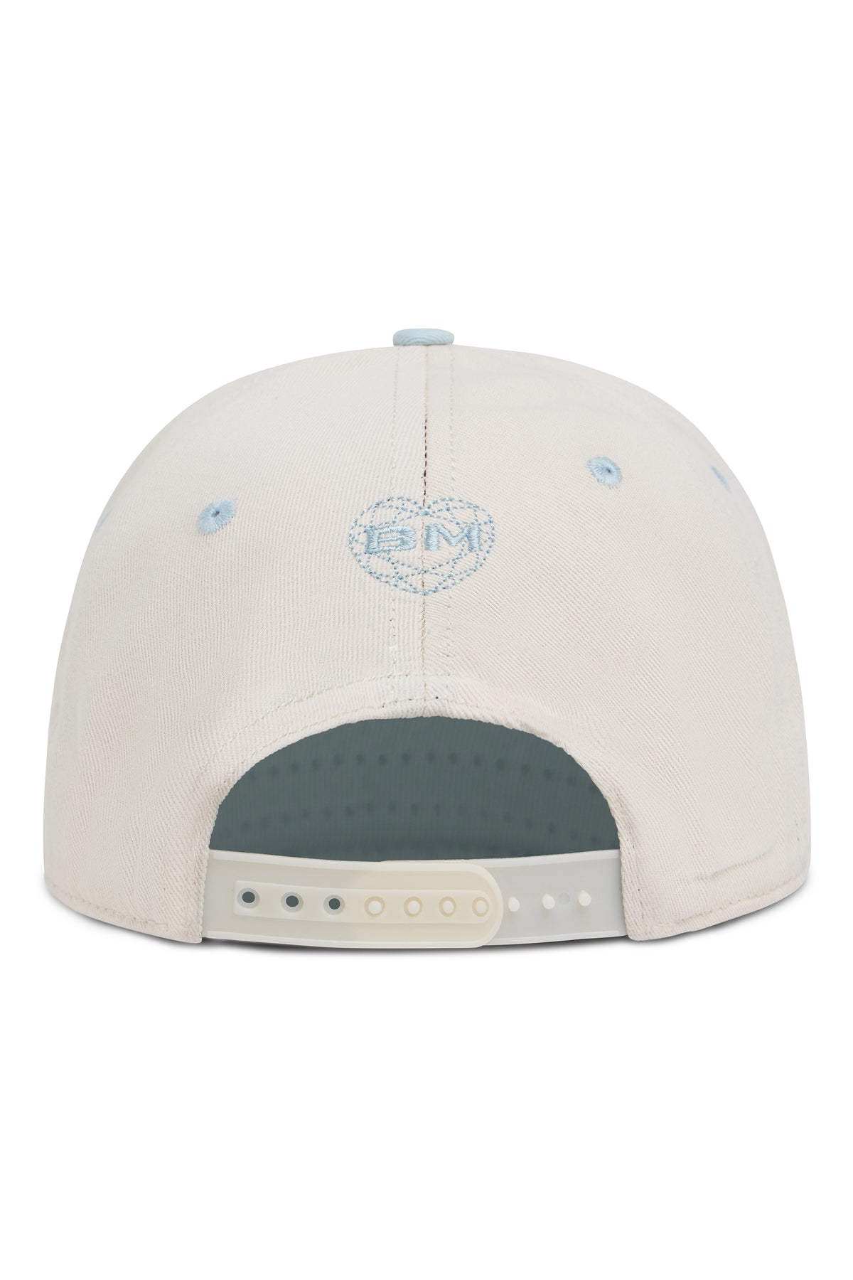 Husband Gothic Trucker Hat – Cream/Light Blue