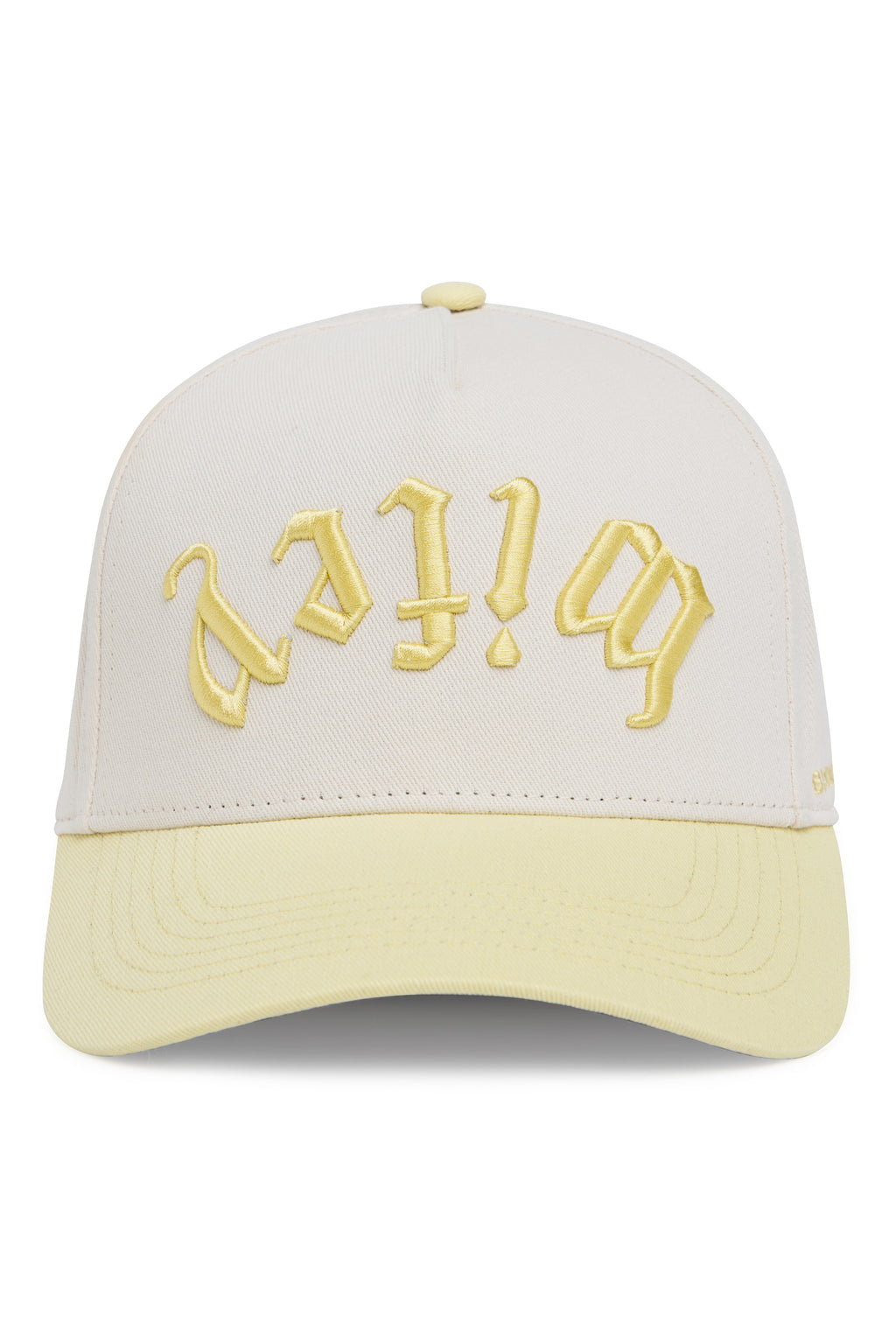 Wifey Gothic Trucker Hat – Cream/Butter Yellow
