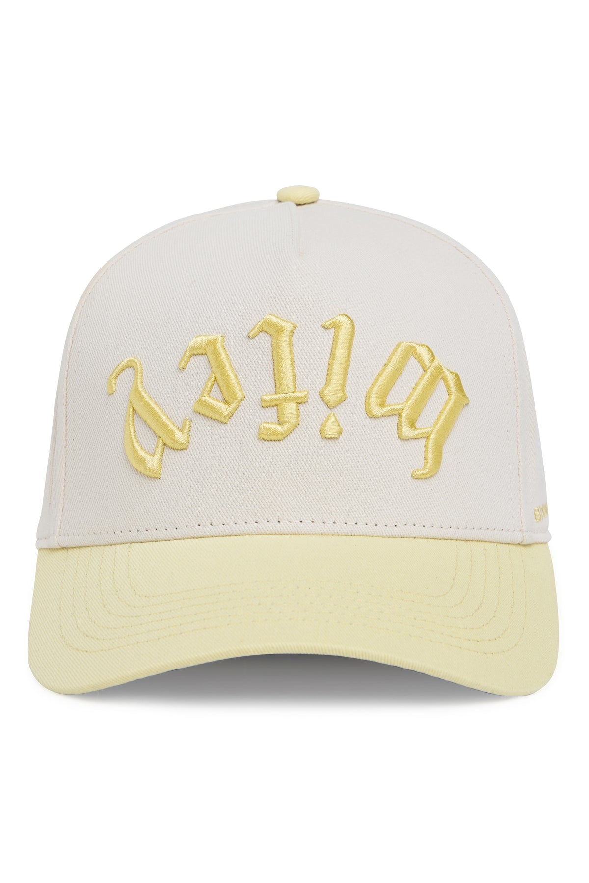 Wifey Gothic Trucker Hat – Cream/Butter Yellow