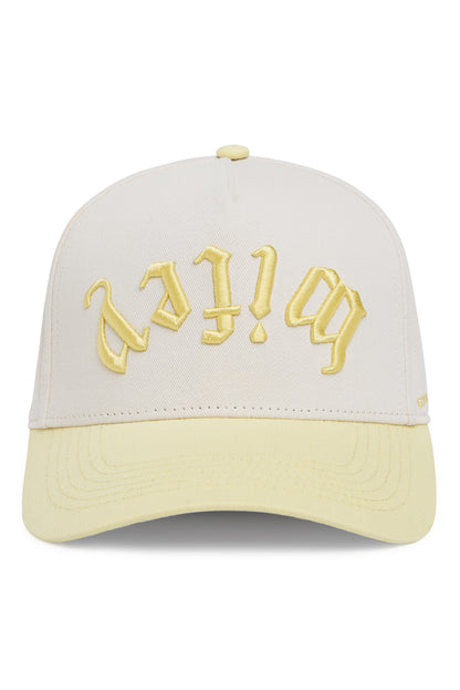 Wifey Gothic Trucker Hat – Cream/Butter Yellow