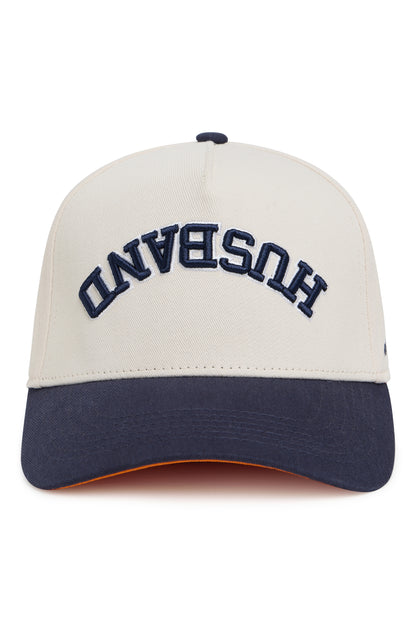 Husband Collegiate Trucker Hat – Cream/Navy