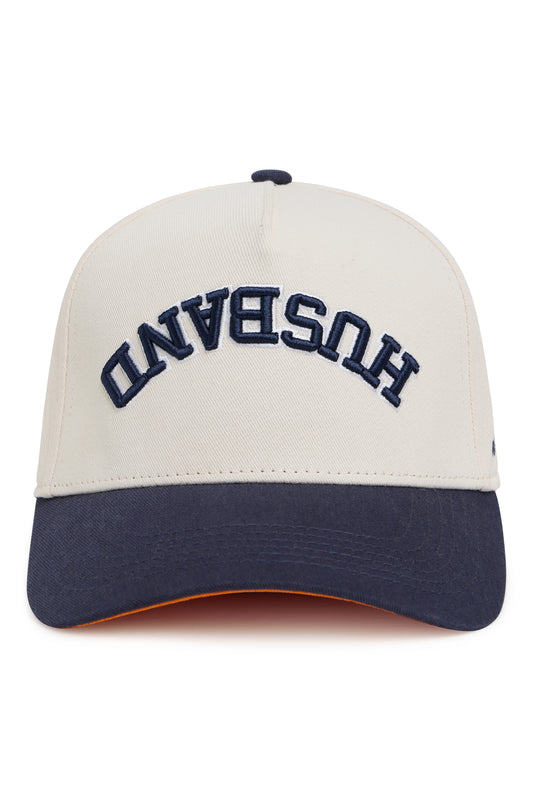 Husband Collegiate Trucker Hat – Cream/Navy
