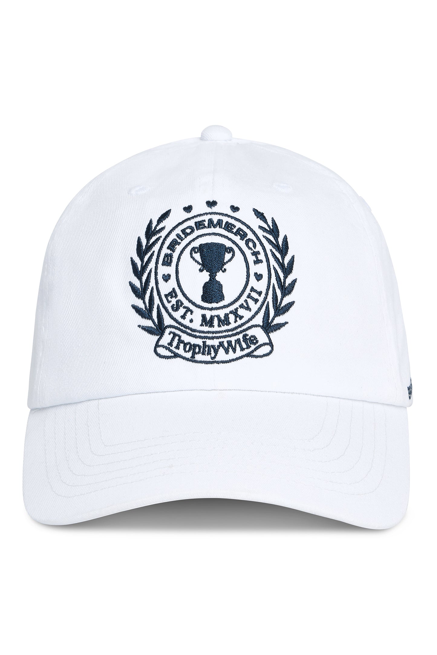 TROPHY WIFE CREST DAD HAT WHITE