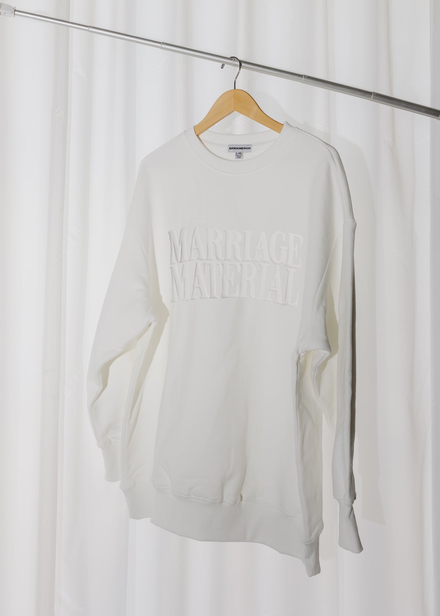 MARRIAGE MATERIAL™ OVERSIZE CREWNECK (WHITE)