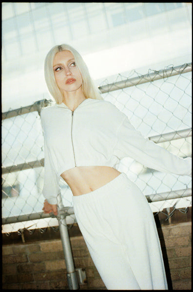 Terry Bride Zip-Up – White Bridal Hoodie | BRIDEMERCH©