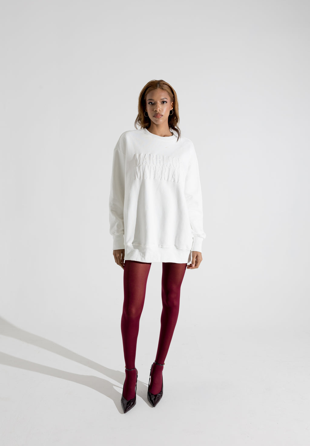 MARRIAGE MATERIAL™ Collection OVERSIZE CREWNECK (WHITE)