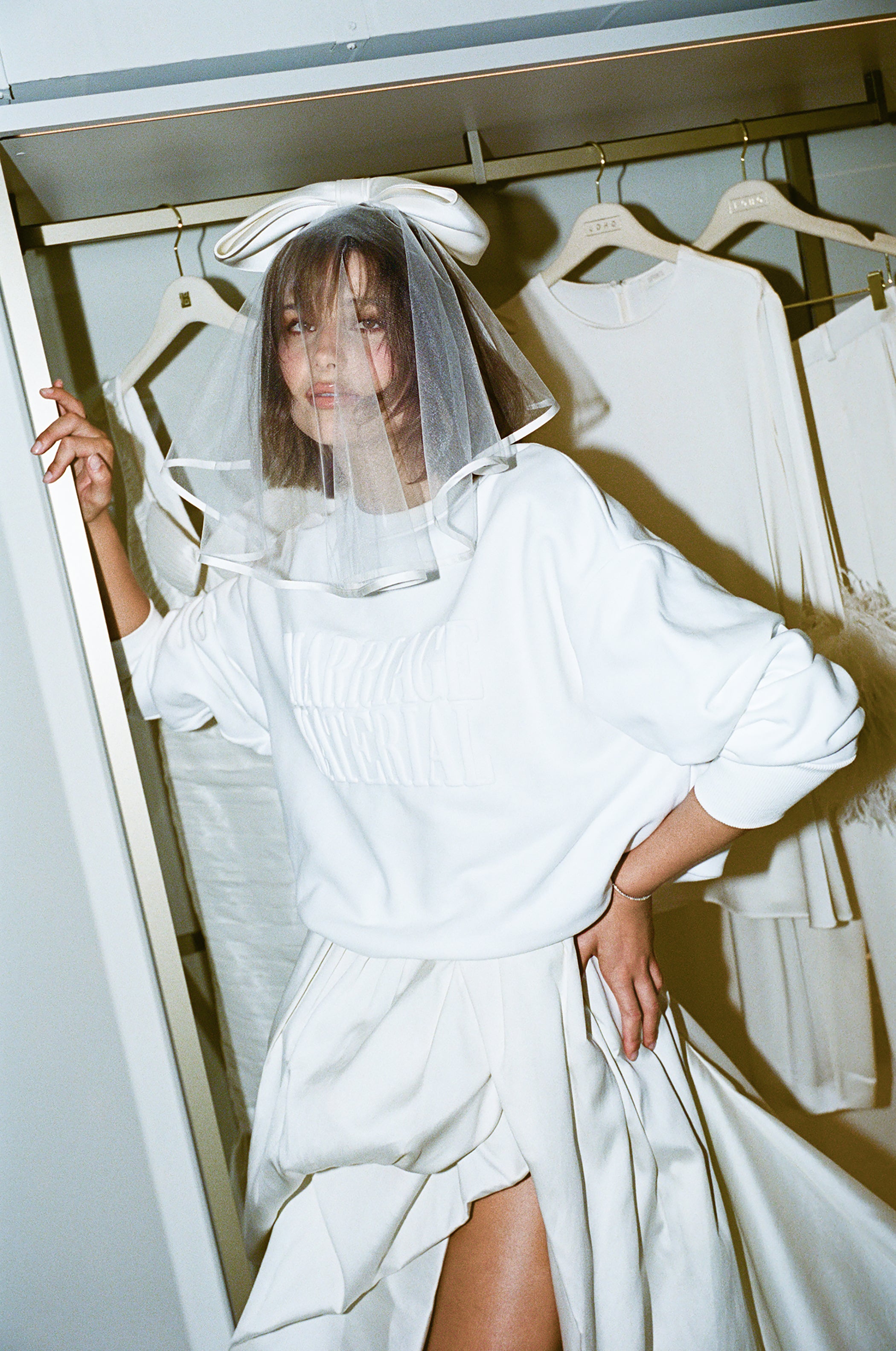 MARRIAGE MATERIAL™ Collection OVERSIZE CREWNECK (WHITE) – BRIDEMERCH