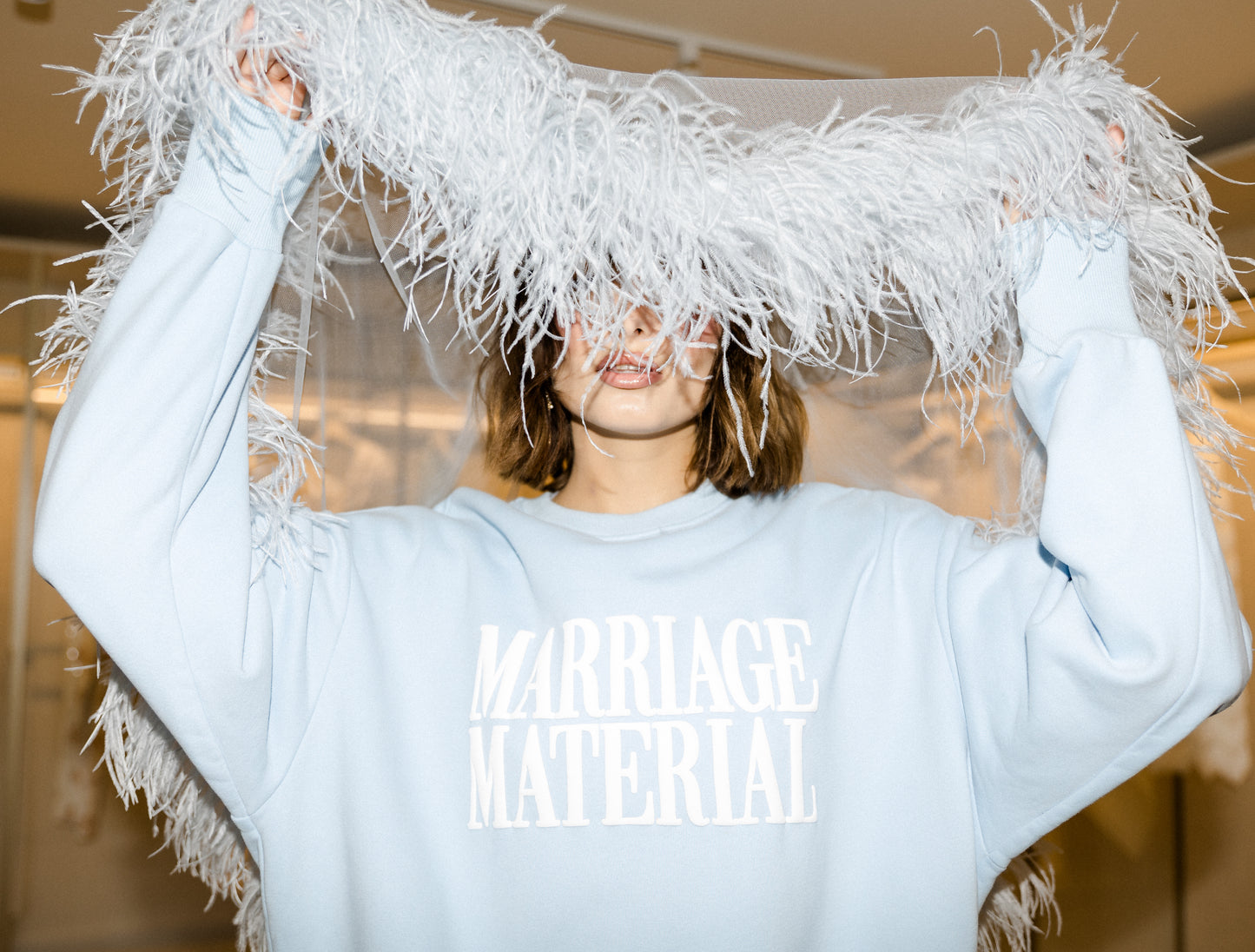 MARRIAGE MATERIAL™ OVERSIZE CREWNECK (BLUE)